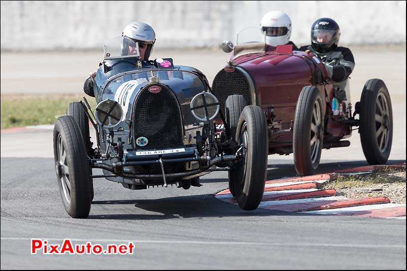Bugatti T51R, chicane nord Linas-Montlhery, vintage revival
