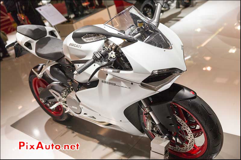 Ducati 899 Panigale blanche, Salon-de-la-moto Paris 2013