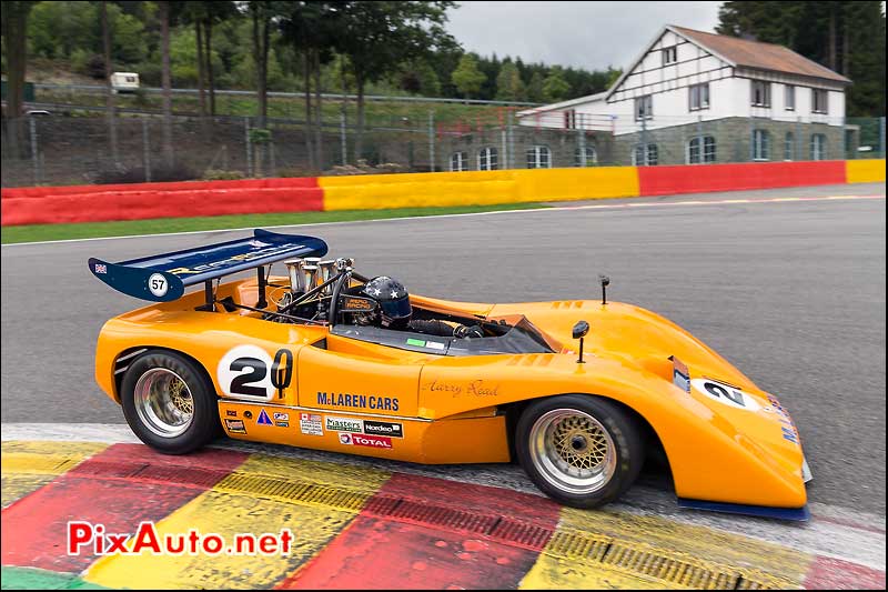 CanAm, McLaren M8C numero20, circuit Spa-Francorchamps