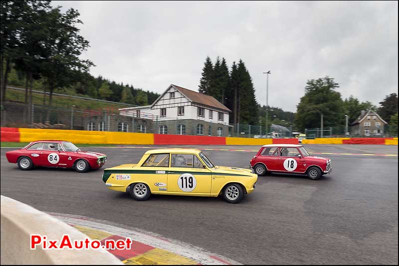 Ford Lotus Cortina numero119, U2TC Spa-Francorchamps