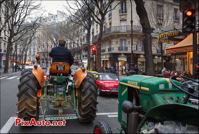 tracteurs rue caulaincourt, traversee de paris 2013