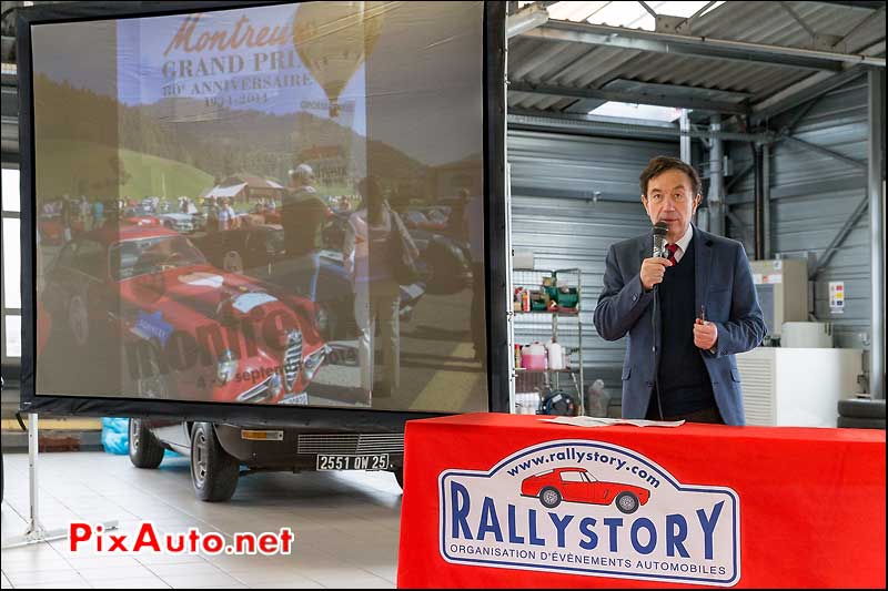 Herve Charbonneaux presentation calendrier Rallystory, musee jean-charles redele