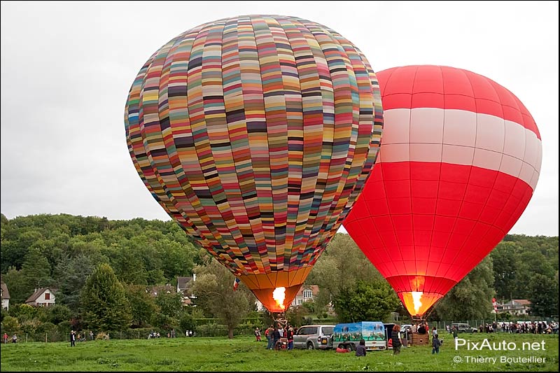 Montgolfière la chauffe.