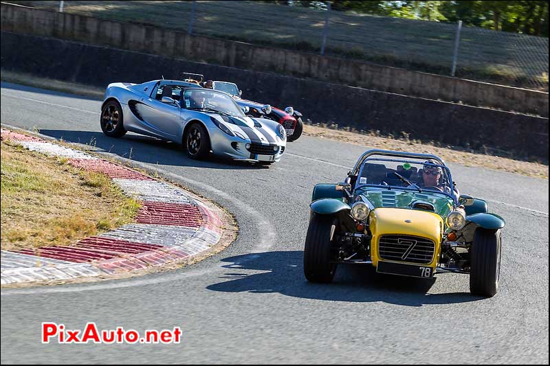 caterham dans le virage du faye a montlhery