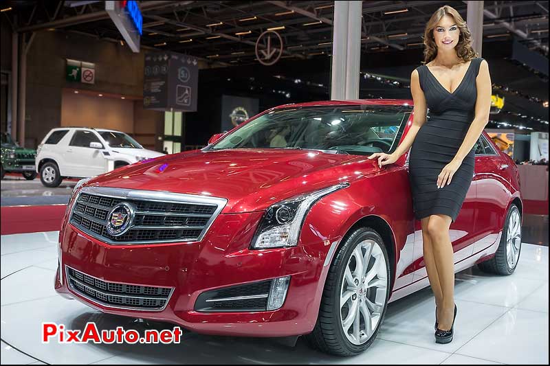 nouvelle cadillac ats et hotesse mondial automobile 2012