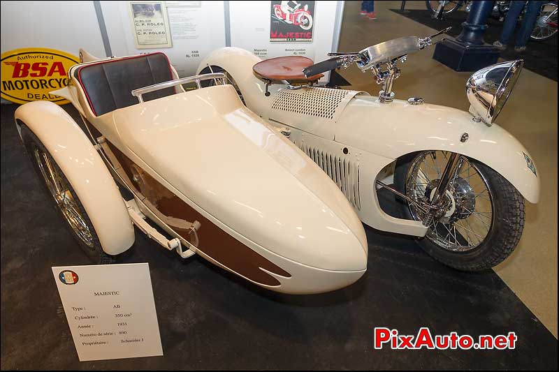 side-car Majestic AB de 1931 Salon Moto Legende