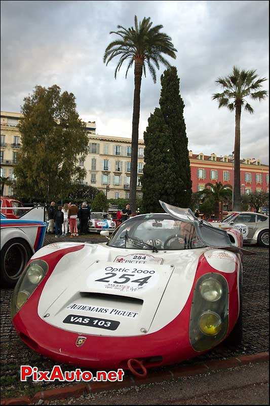 porsche 910 sous palmiers de cote d'azur