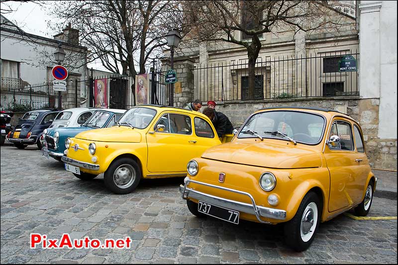 12e traversee de paris Fiat 500 butte montmartre