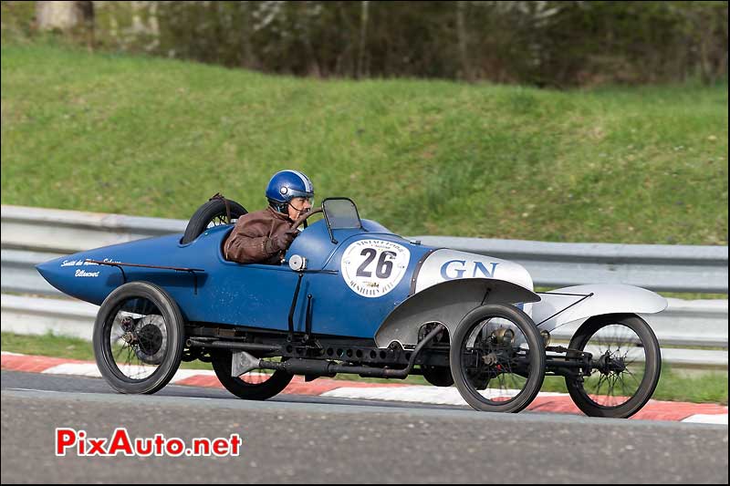 GN Salmson, virage de la ferme Montlhery,  vintage revival