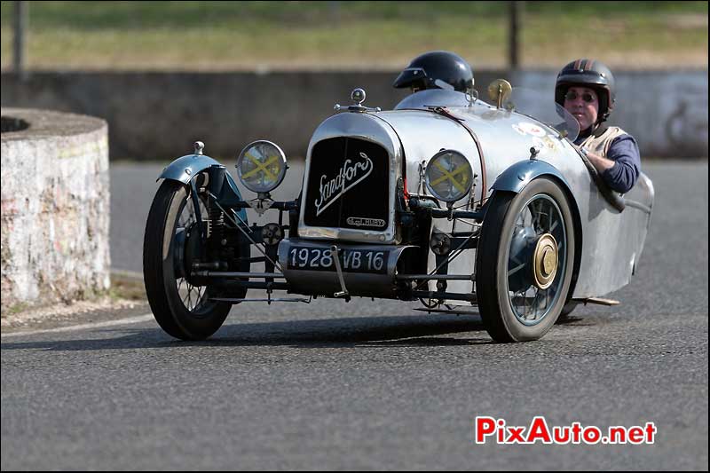 Tricycle Sandford GS au deux ponts, circuit Linas-Montlhery