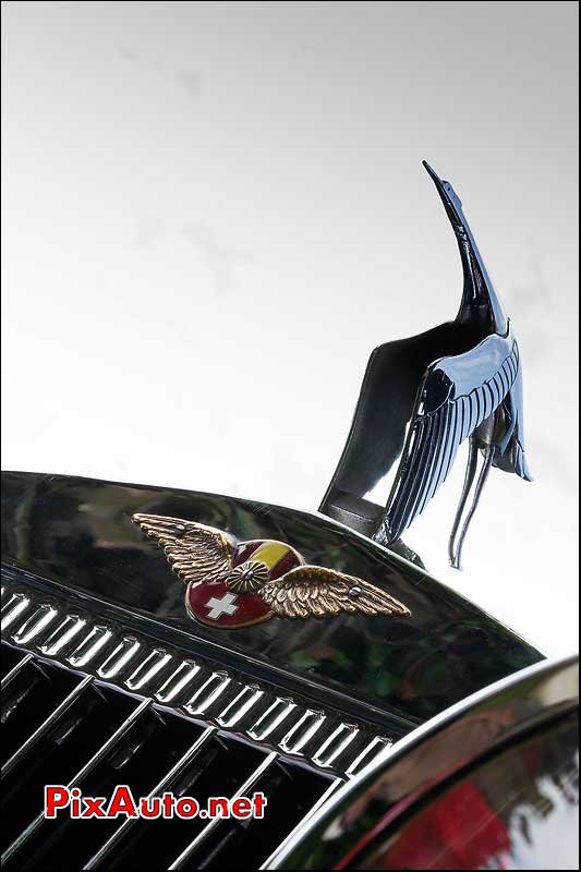 mascotte cigogne Hispano-Suiza, 6h de Jazz les Molieres