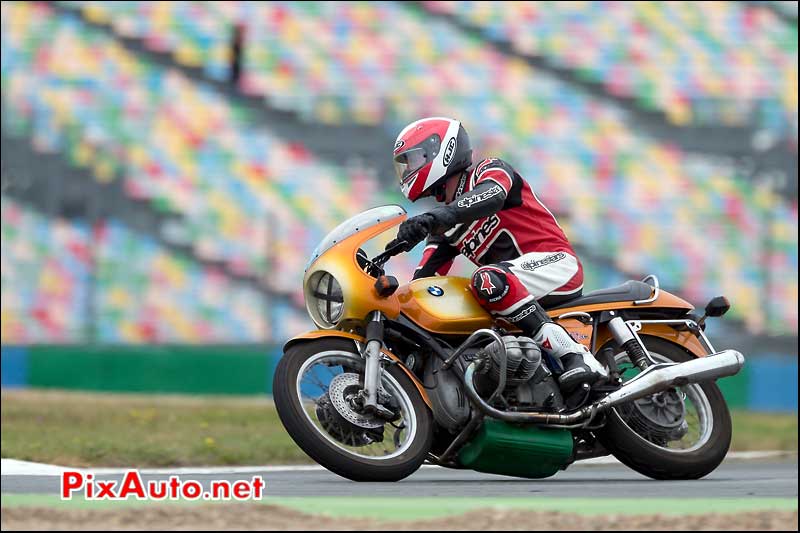 BMW R90 orange Daytona, demos bol d'or classic