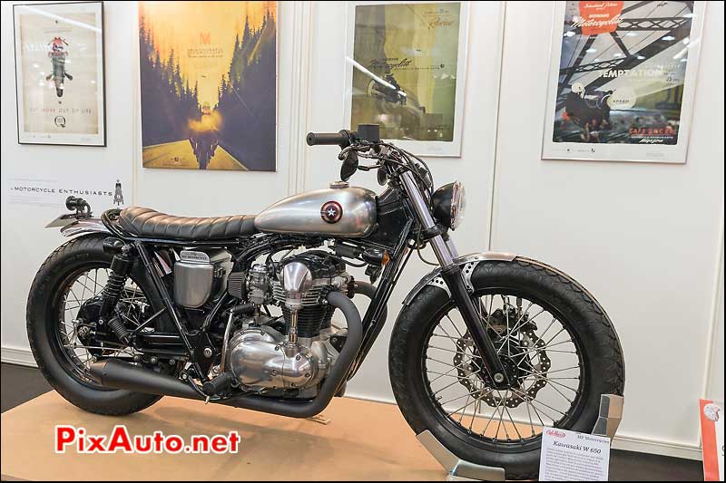 Prepa Kawa W650, MP-Motorcycles, stand Cafe-Racer, salon-de-la-moto Paris