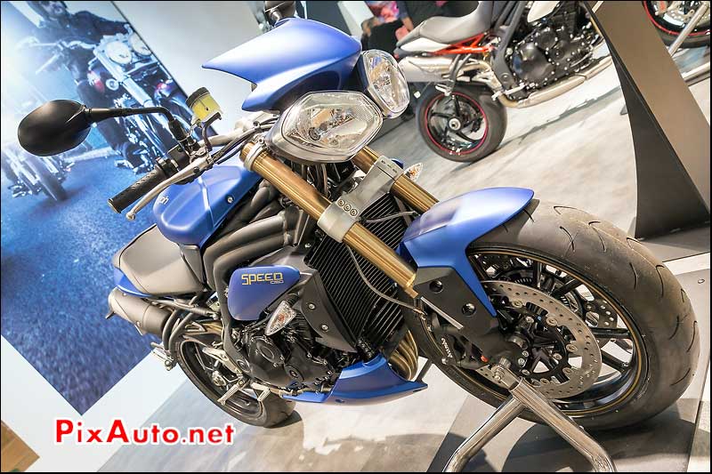 Triumph Speed Triple 1050 Matt Caspian Blue, salon-de-la-moto