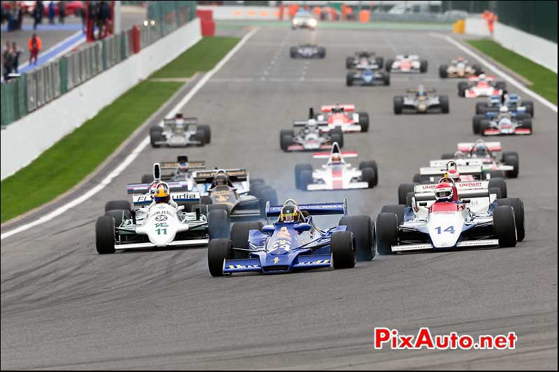 Start race 2, Historic Formula one, circuit Spa-Francorchamps