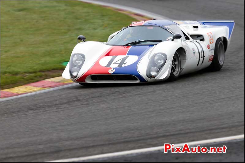 Prototype Lola T70 Mk3 numero14, circuit Spa-Francorchamps, S6H