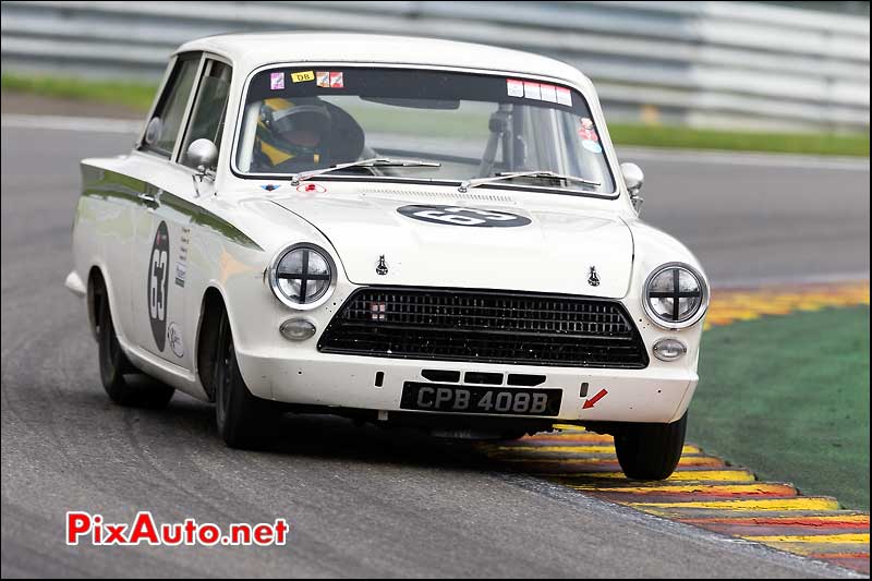 Ford Lotus Cortina numero63, U2TC Spa-Francorchamps