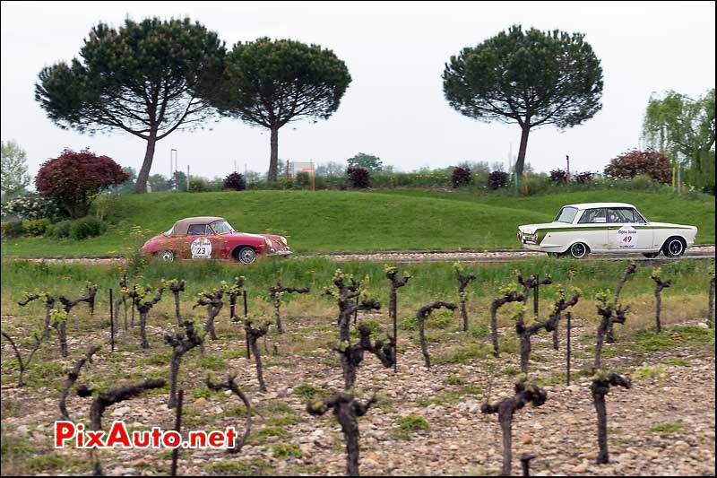 Ford Cortina Lotus et Porsche 356, Tour Auto