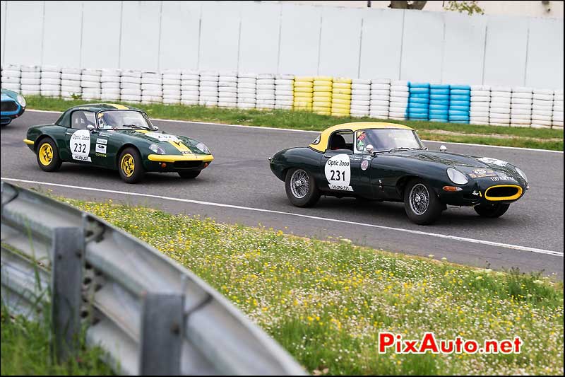 Jaguar type-e et Lotus Elan, Circuit Albi Tour-Auto