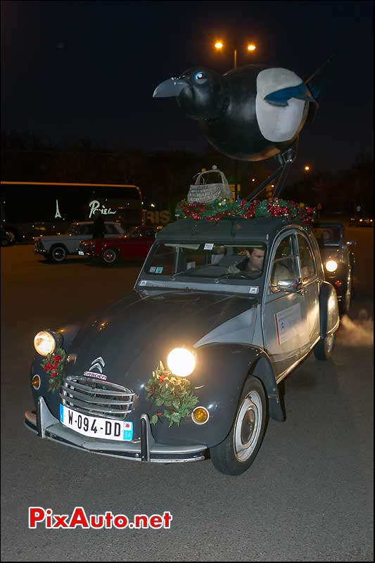 citroen 2cv publicitaire, traversee de paris 2013