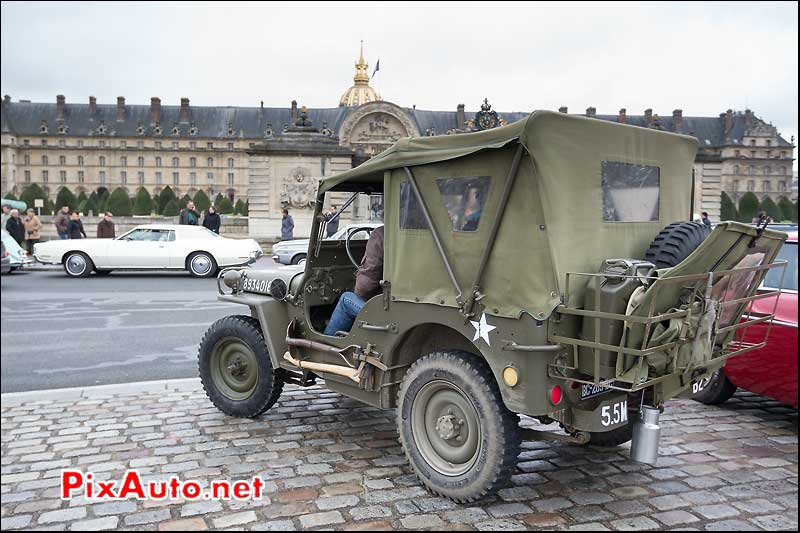 jeep willys, place des invalides, traversee de paris