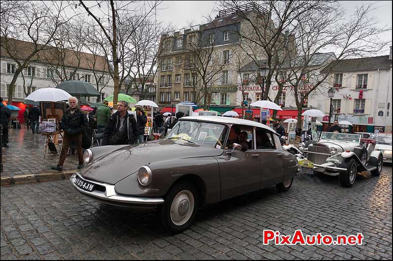 citroen ds, place du terte, traversee de paris