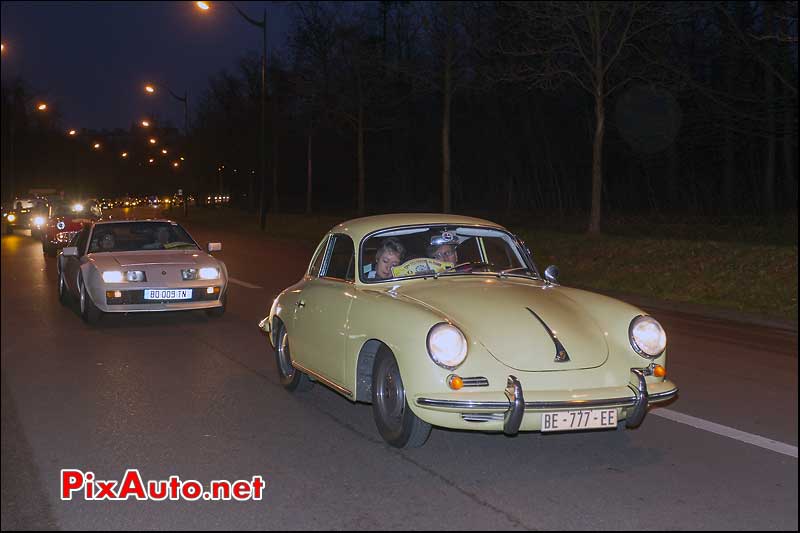 porsche 365 et alpine a310, traversee de paris