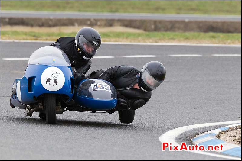 side-car ancien n435, trophee coluche circuit carole alfa