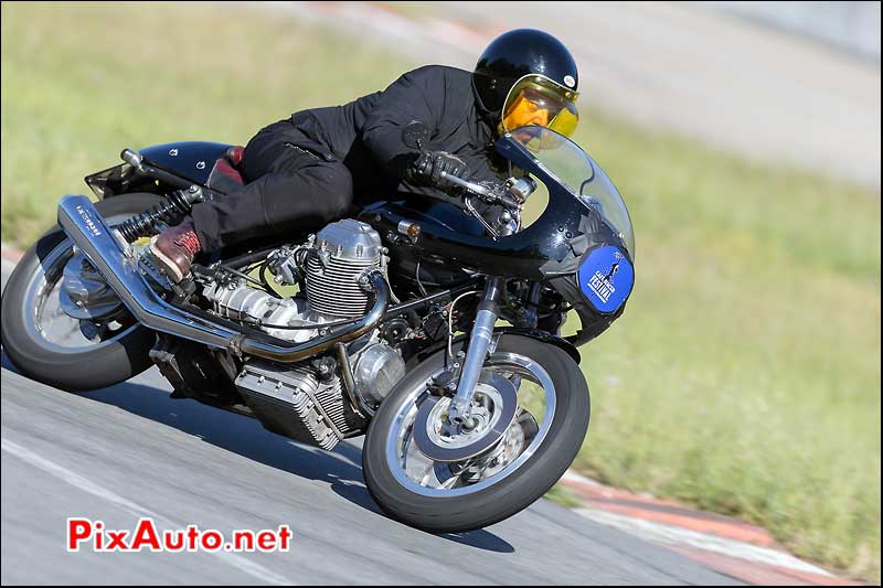 Cafe-Racer-Classique Moto Guzzi, Chicane Nord, Circuit Montlhery