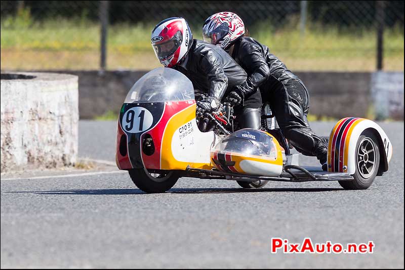 Side Car n91, Circuit Linas-Montlhery, virage des deux ponts