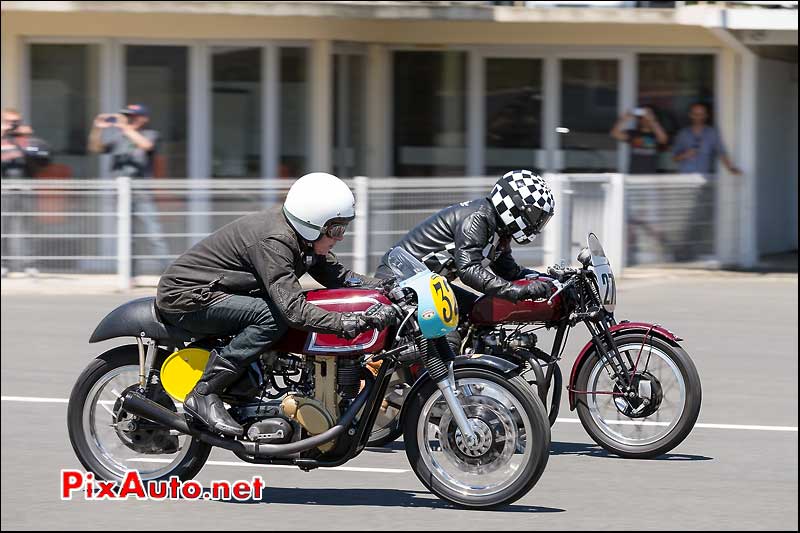 Sprint Matchless G50 et Triumph Speed Twin, Cafe-Racer-Festival 2014