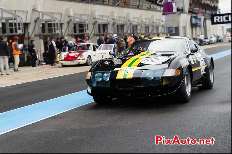 Ferrari 365 GTB4 Gr4, stands Le Mans Classic 2014