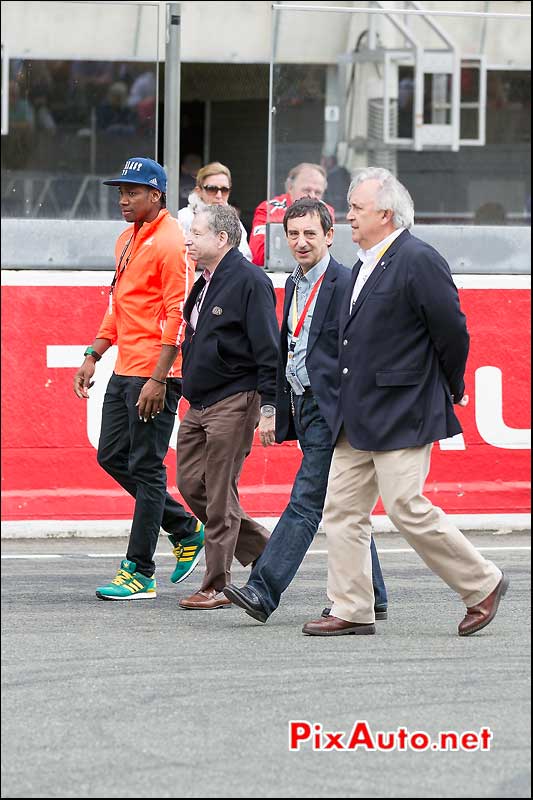 Yohan Blake, Jean Todt, Pierre Fillon, Le Mans Classic