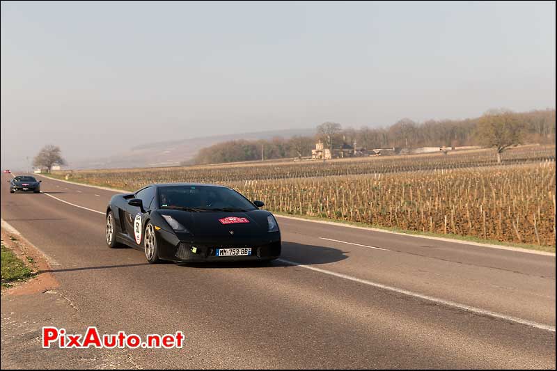 Lamborghini Gallardo #52, 21e Rallye-de-Paris, vignobles Bourgogne