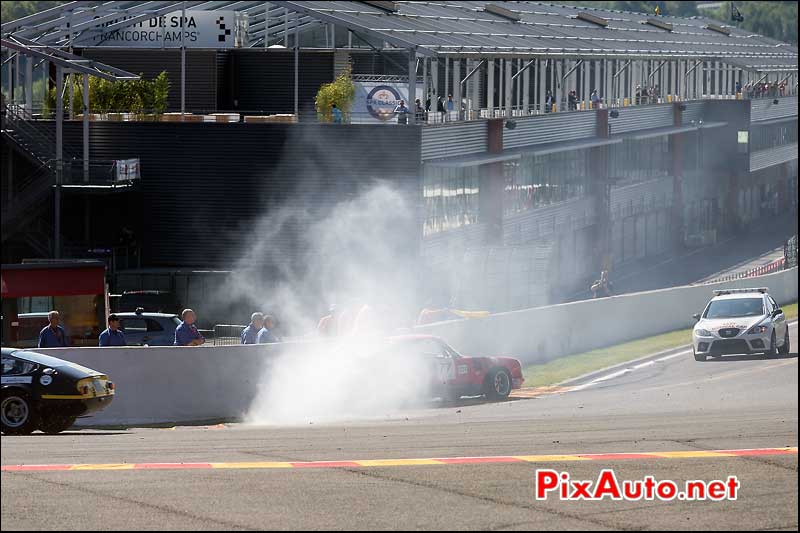 accident Porsche 911RSR, Start Race CER1, SPA-Classic 2014