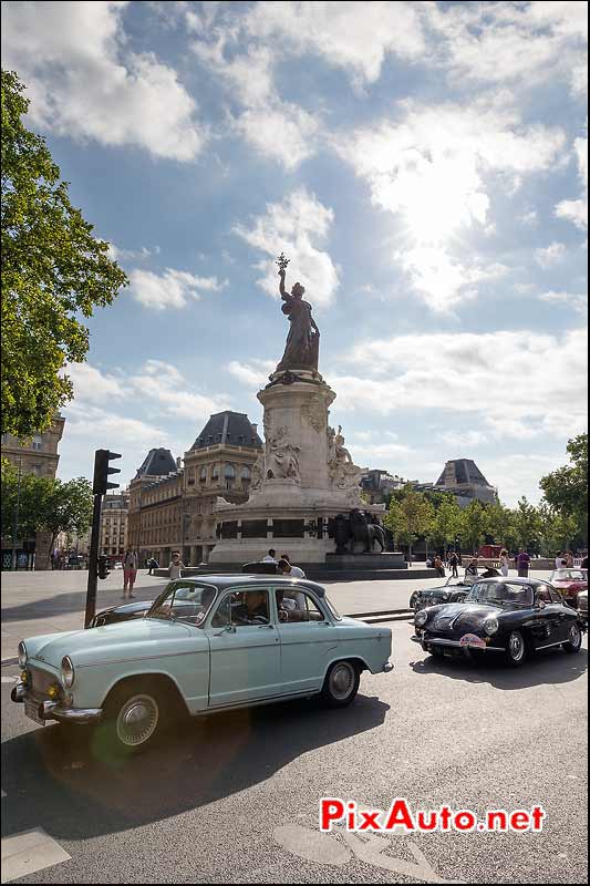 Simca Aronde et Porsche 356, Traversee de Paris estivale