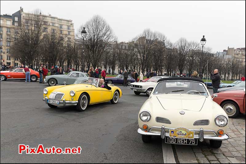 VW Karmann et MG, Traversee de Paris 2014