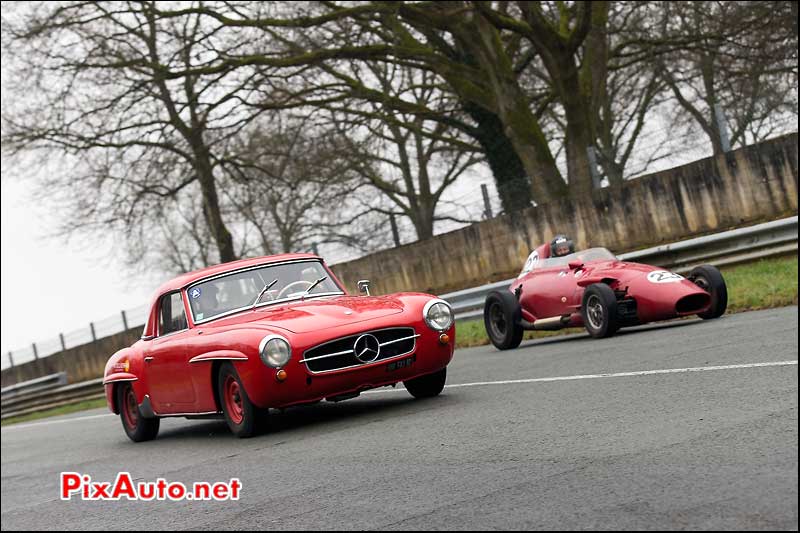 Coupes-de-Printemps 2015, Mercedes 190sl et Stanguellini Formule Junior