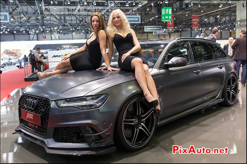 Salon-de-Geneve, hotesses et Audi RS6-R ABT