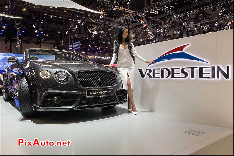 Salon De Geneve, Bentley Mansory Vredestein et hotesse