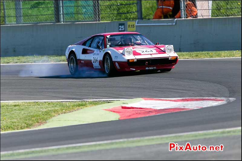 Tour Auto, Freinage Ferrari 308-GTB Gr4 N°264, Magny-Cours