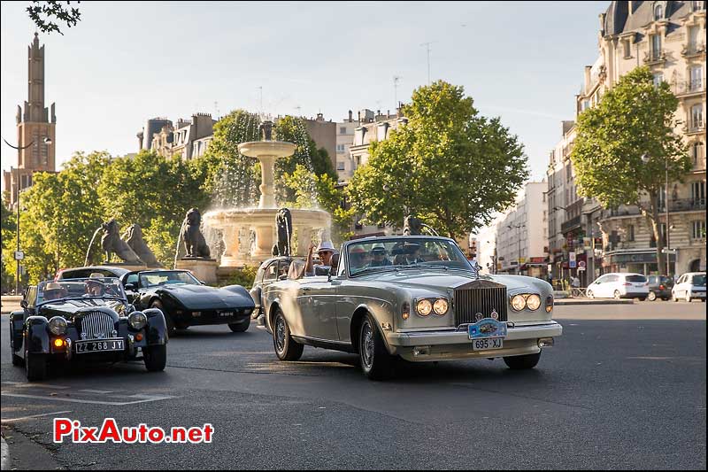 Traversee de Paris Estivale, Rolls-Royce cabriolet Place Felix Eboue