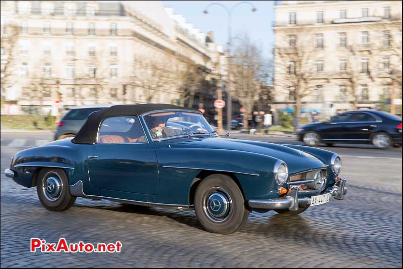 Traversee de Paris 2015, Mercedes SL 190 cabriolet