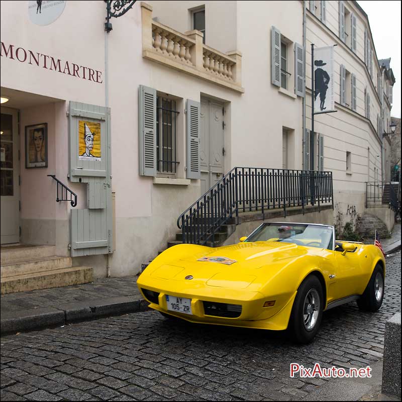 Traversee-de-Paris Hivernale, Chevrolet Corvette Cabriolet Yellow