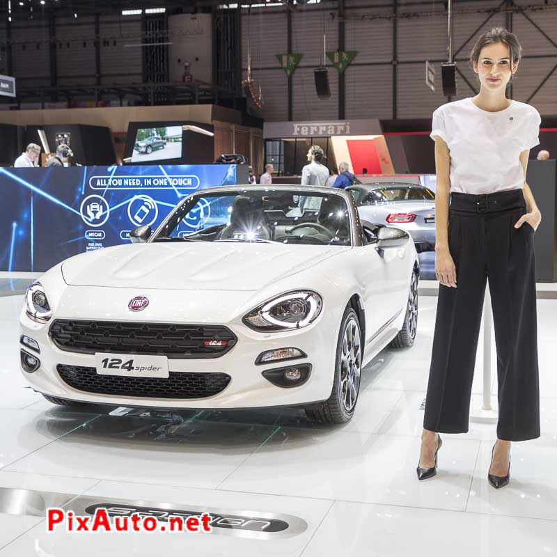 Salon-de-Geneve, Fiat 124 Spider et Hotesse