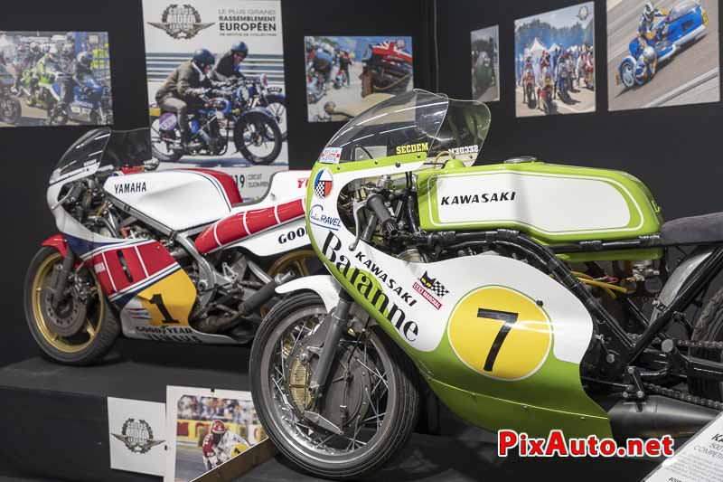 Salon Moto Legende, Kawasaki 500 H1r et Yamaha 500 Ow53