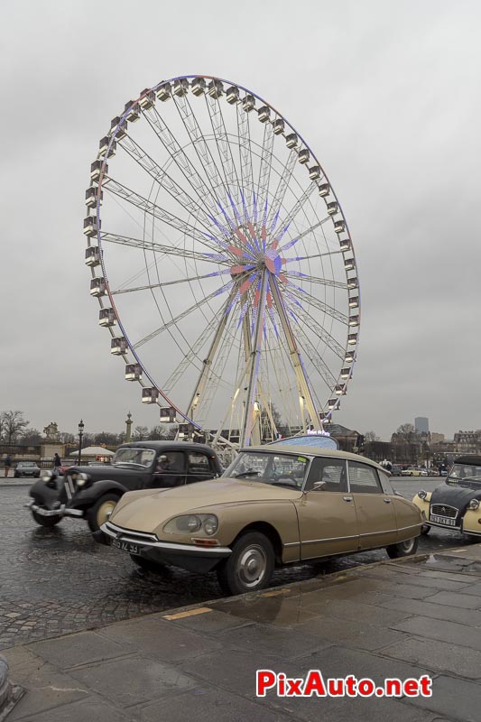 Traversee-de-Paris Hivernale, Citroen DS, Traction et 2cv