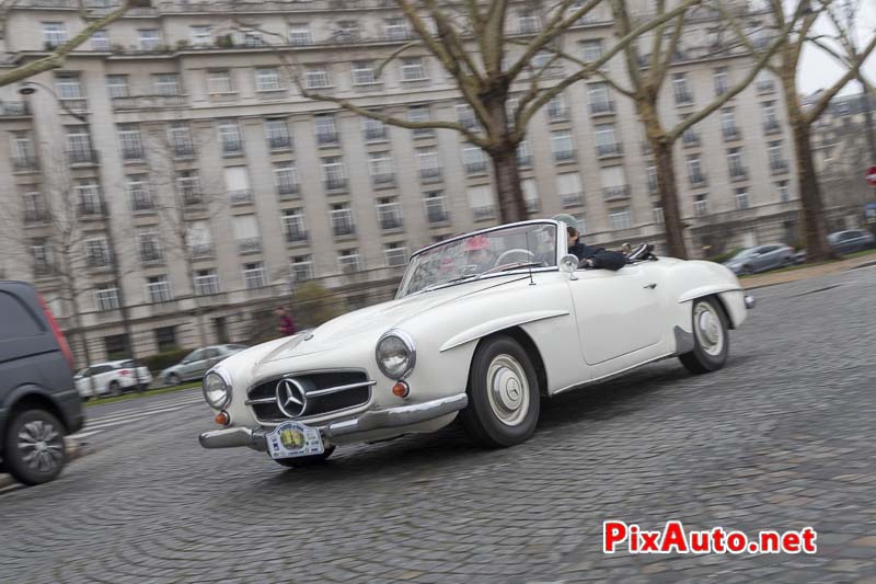 Traversee-de-Paris Hivernale, Mercedes 190 SL Cabriolet