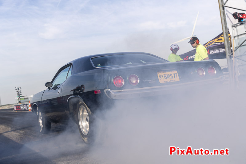 European Dragster By ATD, Burn-out Plymouth Barracuda Didier Renard