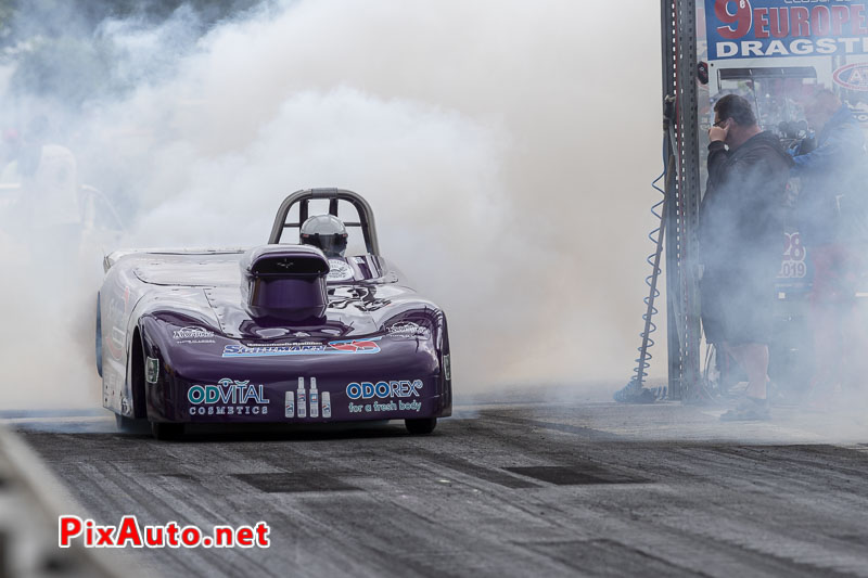 9e European Dragster, Burn Olivier Petzold Chevrolet Corvette